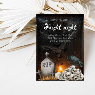 Invitación Fright Night Halloween Party - Tema de la Cueva de
