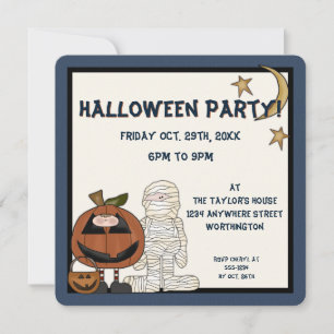 Invitación Fright Night Monsters 2 Halloween Party Invitan