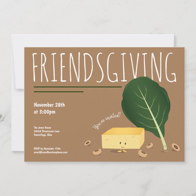 Invitación Frijoles verdes de chocolate (Anverso)