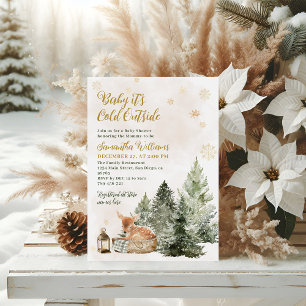 Invitación Frío bebé fuera del Baby Shower de invierno de cie