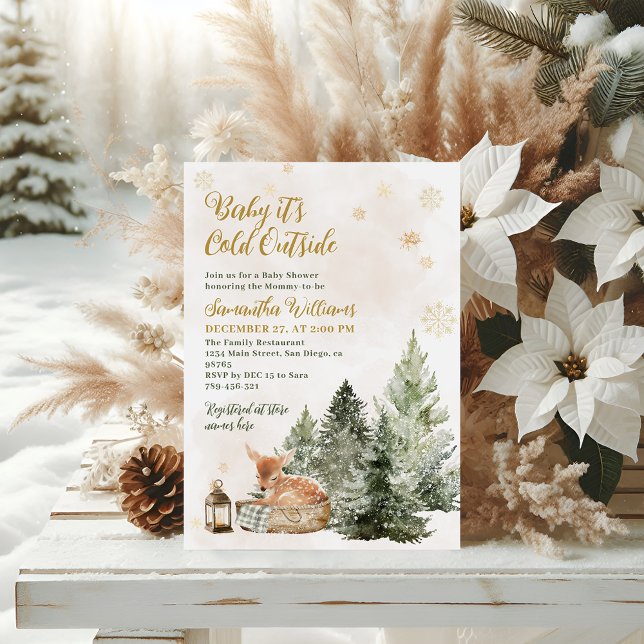 Invitación Frío bebé fuera del Baby Shower de invierno de cie (Subido por el creador)
