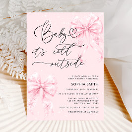 Invitación Frío exterior Elegante de arcos rosados Chica Baby