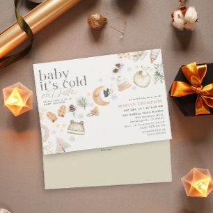Invitación Frío exterior invierno Baby Shower Color neutro