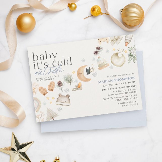 Invitación Frío fuera de invierno Baby Shower Boy (Subido por el creador)