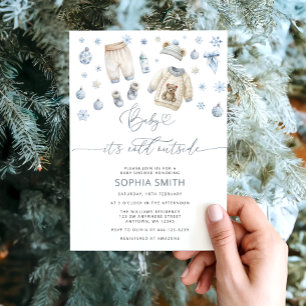 Invitación Frío fuera de invierno Bebé Ropa Ducha