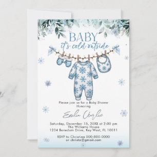 Invitación Frío fuera de invierno Ropa de bebé Baby Shower