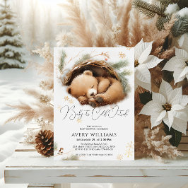 Invitación Frío fuera de Woodland Bear Baby Shower de inviern