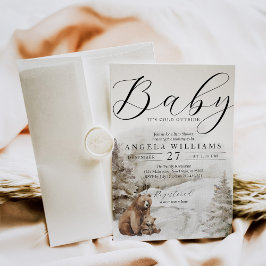 Invitación Frío fuera del bosque de invierno Baby Shower neut