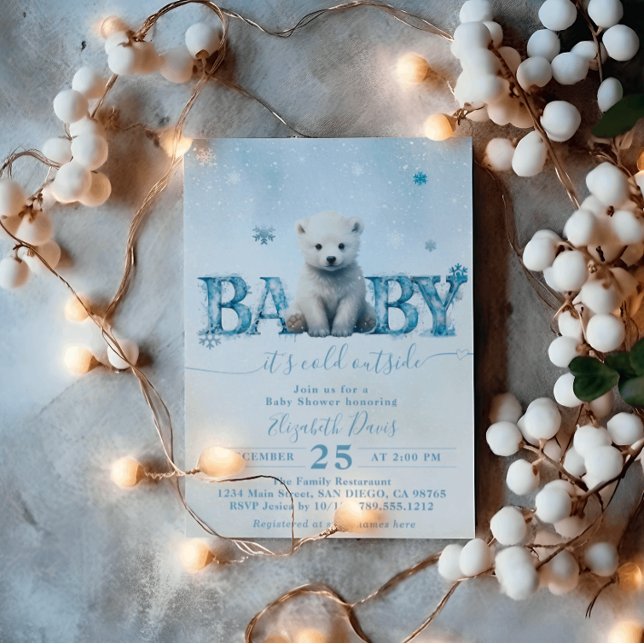 Invitación Frío fuera del invierno Baby Shower Género neutro (Subido por el creador)