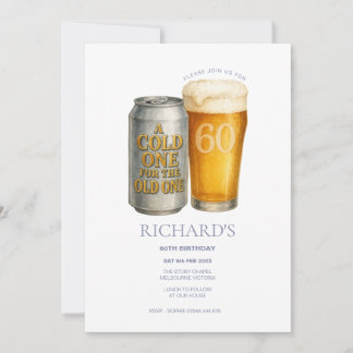 Invitación Frío para el anciano 60 cumpleaños masculino