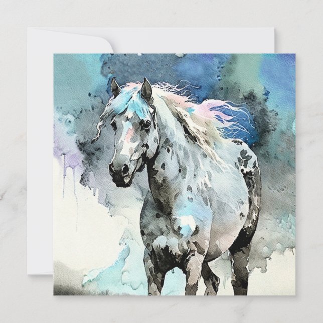 Invitación Frisky Appaloosa Mare Watercolour (Anverso)