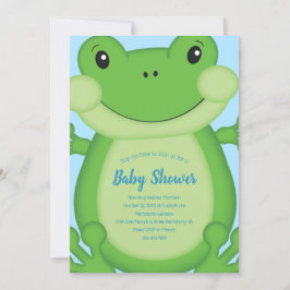 Invitación Frog Baby Shower Blue