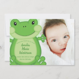 Invitación Frog Baby Shower Green