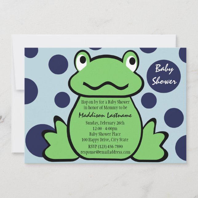 Invitación Froggy Baby Shower (Anverso)