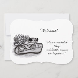 Invitación Froggy with Lotus Flower , Add Your Text