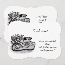 Invitación Froggy with Lotus Flower , Add Your Text