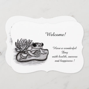 Invitación Froggy with Lotus Flower , Add Your Text