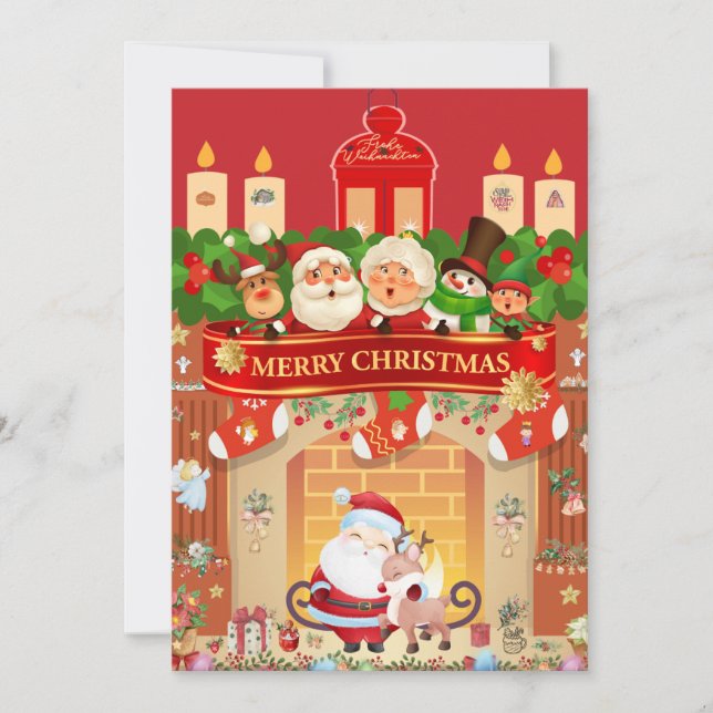 Invitación Frohe Weihnachten  (Anverso)