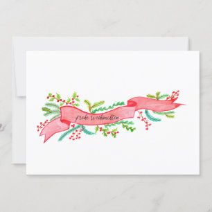 Invitación Frohe Weihnachten, cartel de Navidades de acuarela