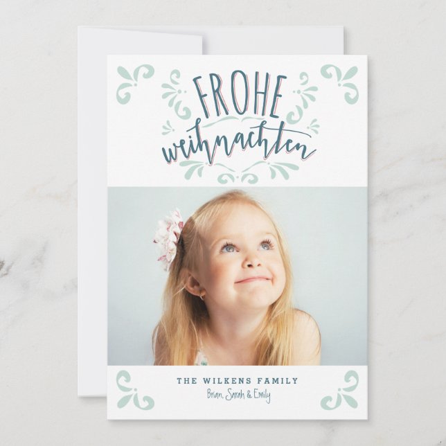 Invitación Frohe Weihnachten Germán Fotos De Moda (Anverso)