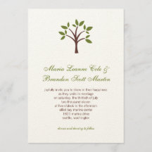 Invitación frondosa de la boda del árbol