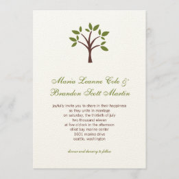 Invitación frondosa de la boda del árbol