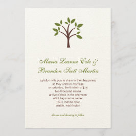Invitación frondosa de la boda del árbol