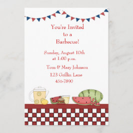 Invitación Frontera a cuadros de la comida campestre de la