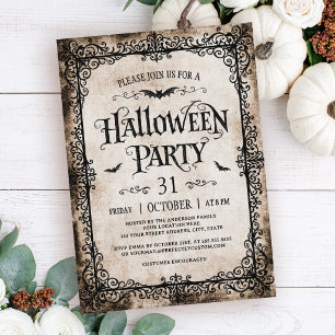 Invitación Frontera de filigrana antigua gótica vintage Hallo