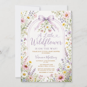 Invitación Frontera de flores silvestres de jardín, baby show