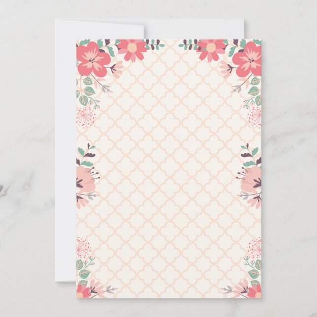 Invitación frontera de la flor (Anverso)