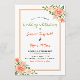 Invitación Frontera de Peach Florals | BODA