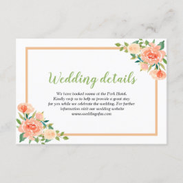 Invitación Frontera de Peach Florals | Detalles del Boda