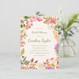 Invitación Frontera Floral Botánica Boda de Novia Rosa Verde
