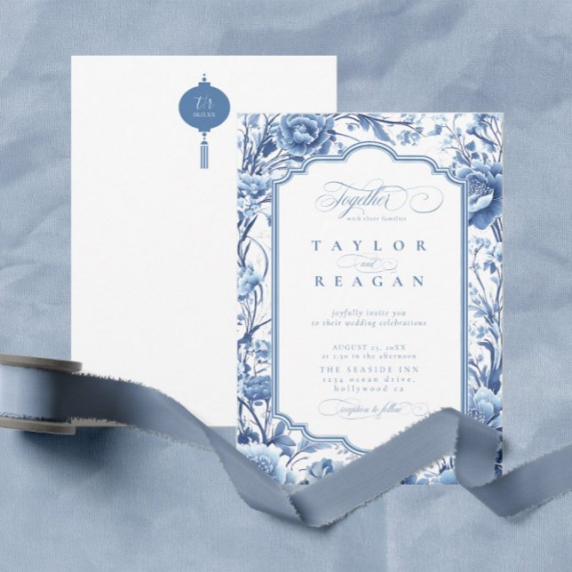 Invitación Frontera floral Chinoiserie ID1094 (Subido por el creador)