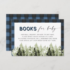 Invitación FROST Blue Flannel Pine Tree Books para bebé