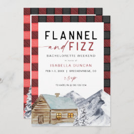 Invitación FROST Red Flannel & Fizz Winter Bachelorette