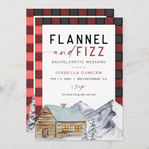 Invitación FROST Red Flannel & Fizz Winter Bachelorette