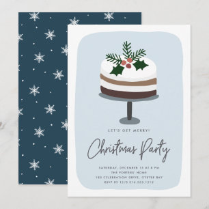 Invitación Frosted Holly   Fiesta de Navidades moderados