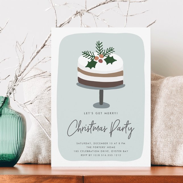 Invitación Frosted Holly | Fiesta de Navidades moderados (Subido por el creador)