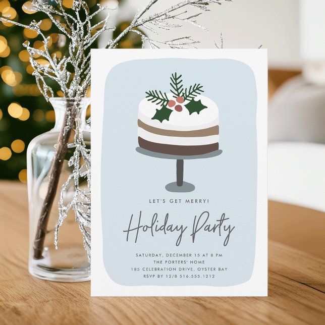 Invitación Frosted Holly | Fiesta moderna de vacaciones. (Subido por el creador)