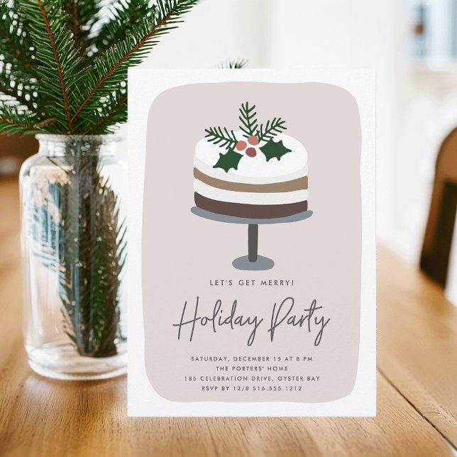 Invitación Frosted Holly | Fiesta moderna de vacaciones. (Subido por el creador)