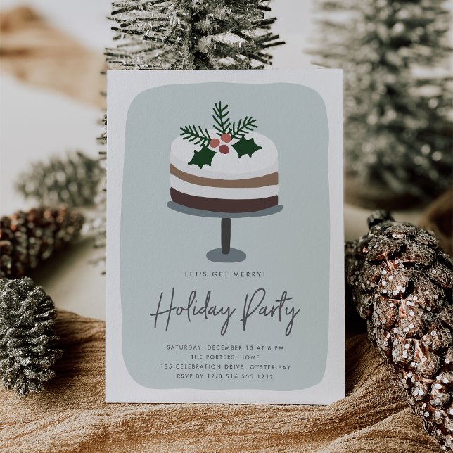 Invitación Frosted Holly | Fiesta moderna de vacaciones. (Subido por el creador)