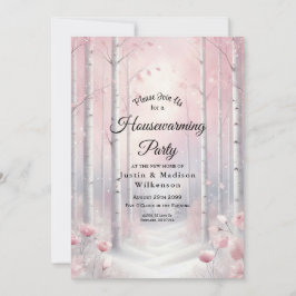 Invitación Frosted Petals in a Winter Woodland Housewarming