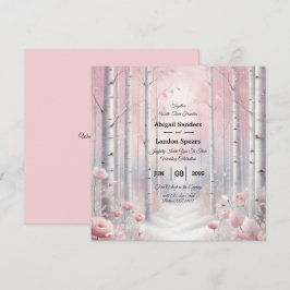 Invitación Frosted Petals in a Winter Woodland Wedding