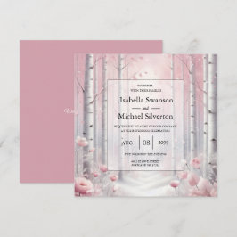 Invitación Frosted Petals in a Winter Woodland Wedding