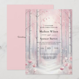 Invitación Frosted Petals in a Winter Woodland Wedding
