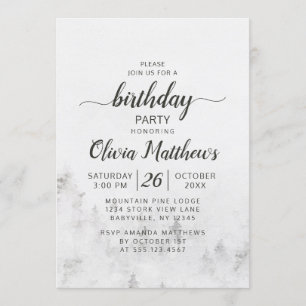 Invitación Frosted Pines Rústico White Mountain Birday Party