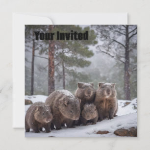 Invitación Frozen Burrow: Familia Wombat australiana