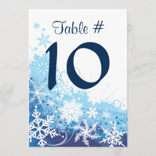 Invitación FROZEN SNOWFLAKES Bar Bat Mitzvah Número de tabla